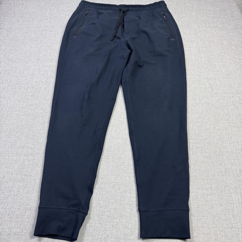SAXX Roastmaster Tech Jogger Pants Mens L Blue Elastic Waist Drawstring Pockets